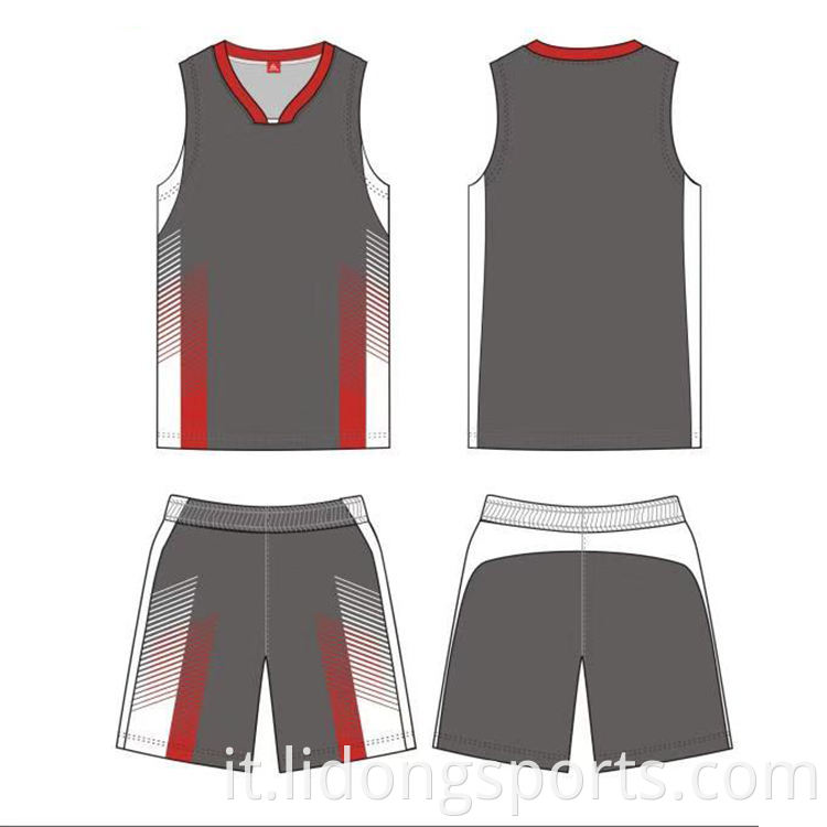 Nuovo design personalizzato Design Youth Basketball Jersey Unifort Color Red Basketball Uniform